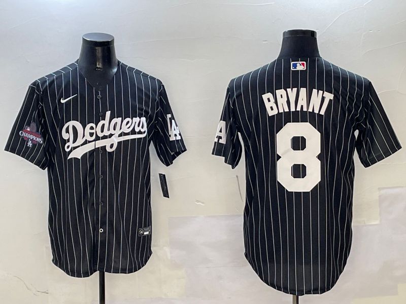 Men Los Angeles Dodgers #8 Bryant Black Stripe Jointly Name 2025 Nike MLB Jersey style 2->los angeles dodgers->MLB Jersey